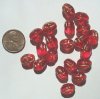 20 12mm Red with Gold Ovals
